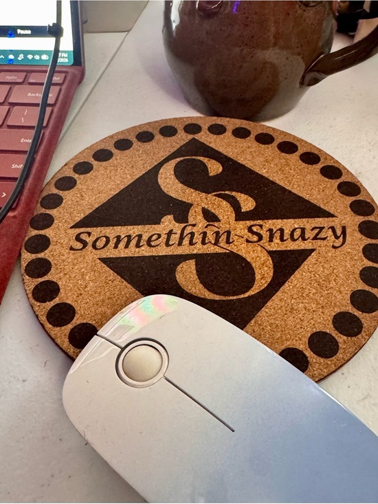 SomethinSnazy Other - Hand crafted and designed by me Cork mouse pads customizable- made to order 7x7